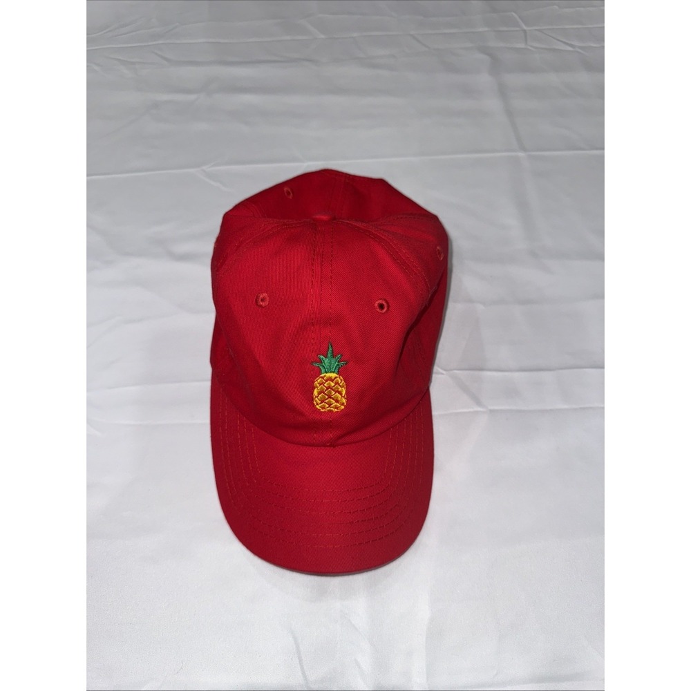 Pineapple Slideback Hat Red One Size Embroidered Adjustable Dalix